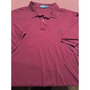 Polo Ralph Lauren Mens 2XLT Tall Burgundy Short Sleeve Classic Fit Polo Shirt
